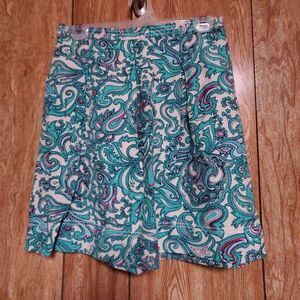Ann Taylor LOFT | Linen Blend Paisley Skirt | Size 0